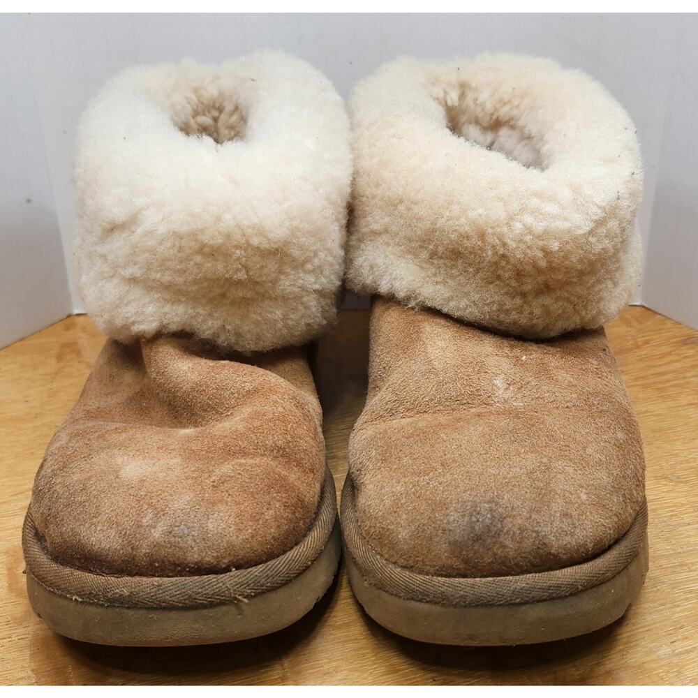 UGG Women's Classic Mini Fluff‎ Boot - Chestnut Size 8